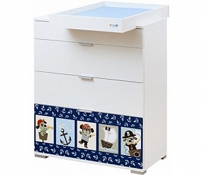 Комод пеленальный со съемной столешницей, дизайн - Piratic (Shapito, GT1182W_PIRATIC)